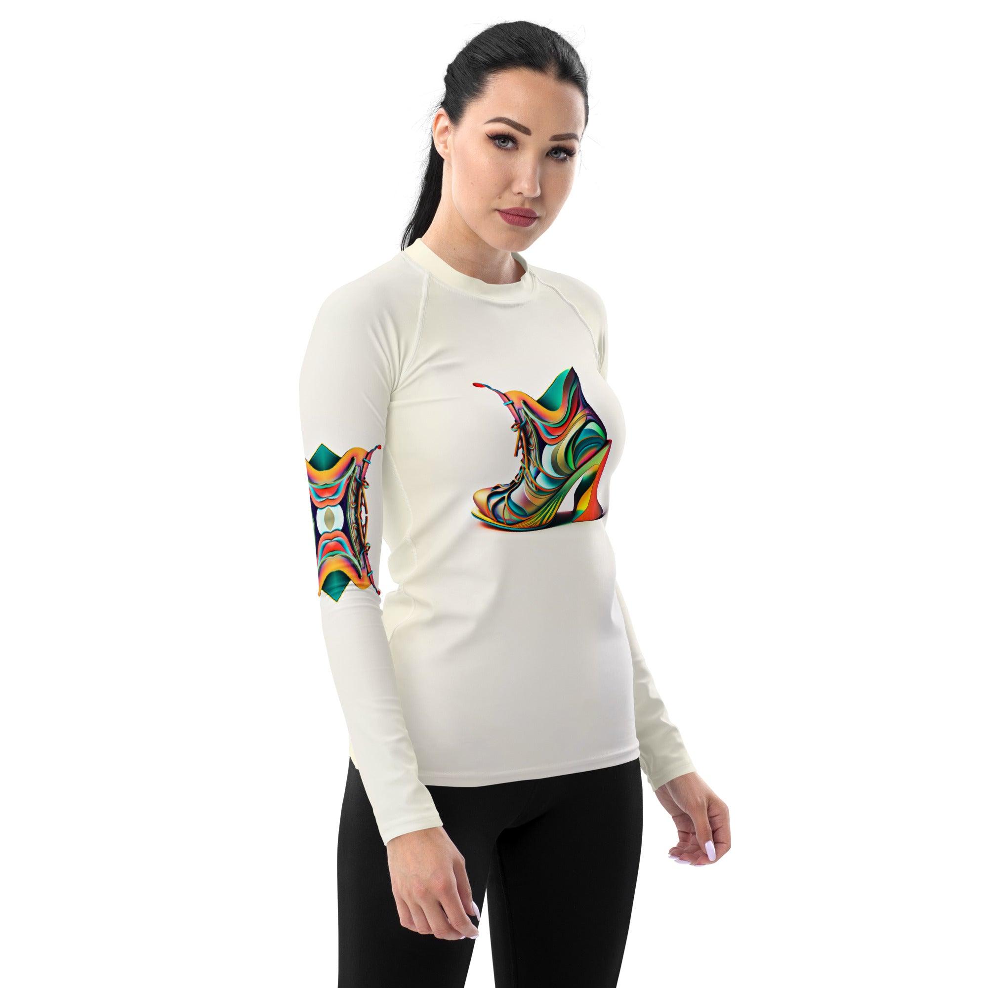 Celestial Flux Futuristic Shoes Women's Rash Guard - Beyond T-shirts