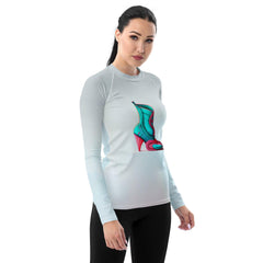 Nebula Nexus Futuristic Shoes Women's Rash Guard - Beyond T-shirts