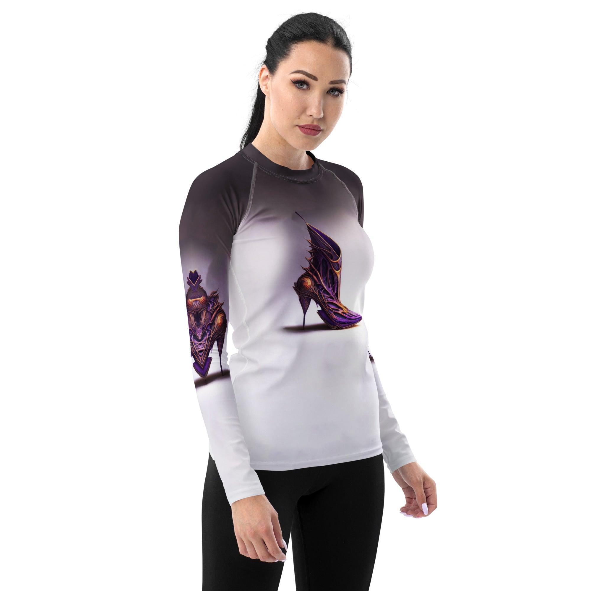 Quantum Radiance Futuristic Shoes Women's Rash Guard - Beyond T-shirts