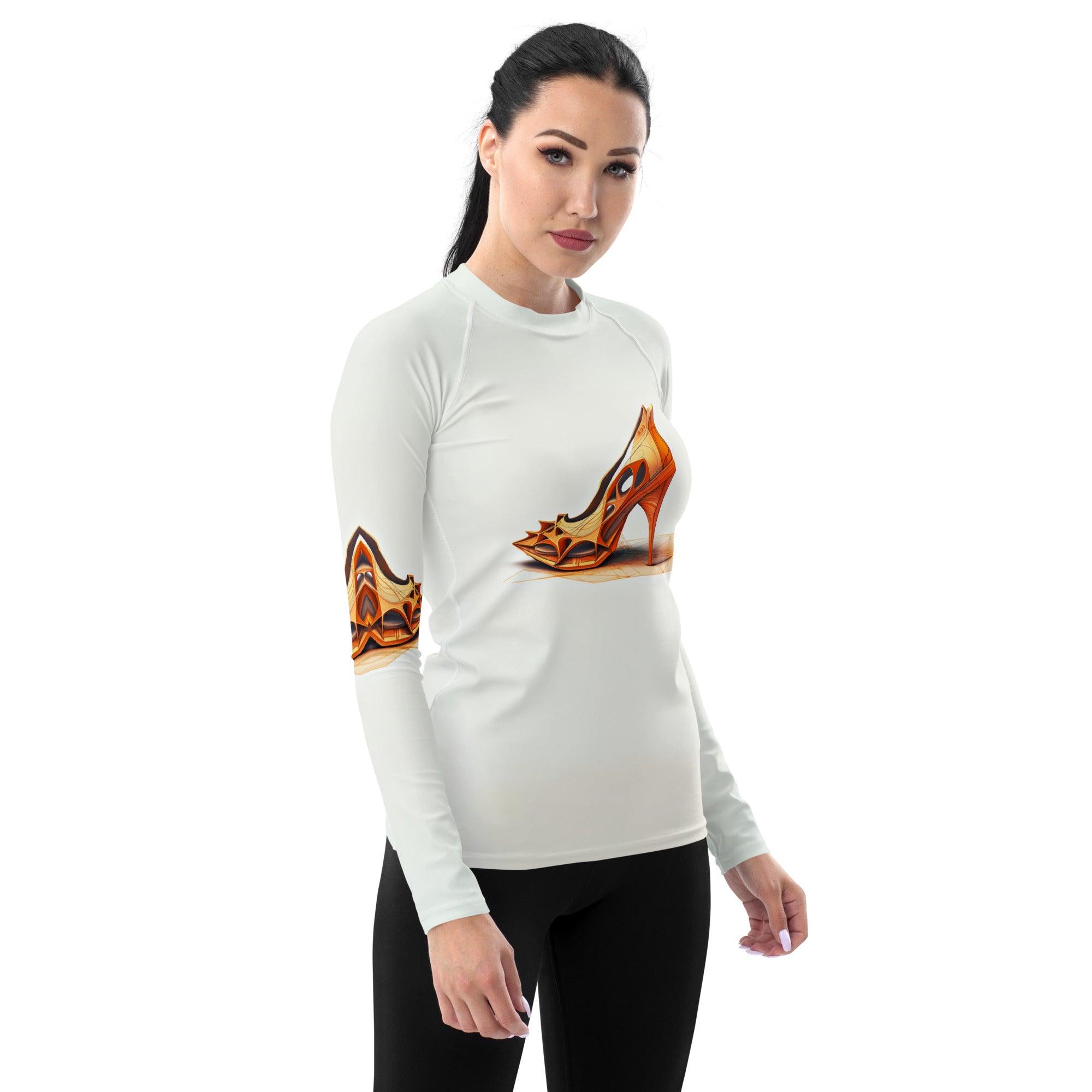 Quantum Mirage Futuristic Shoes Women's Rash Guard - Beyond T-shirts