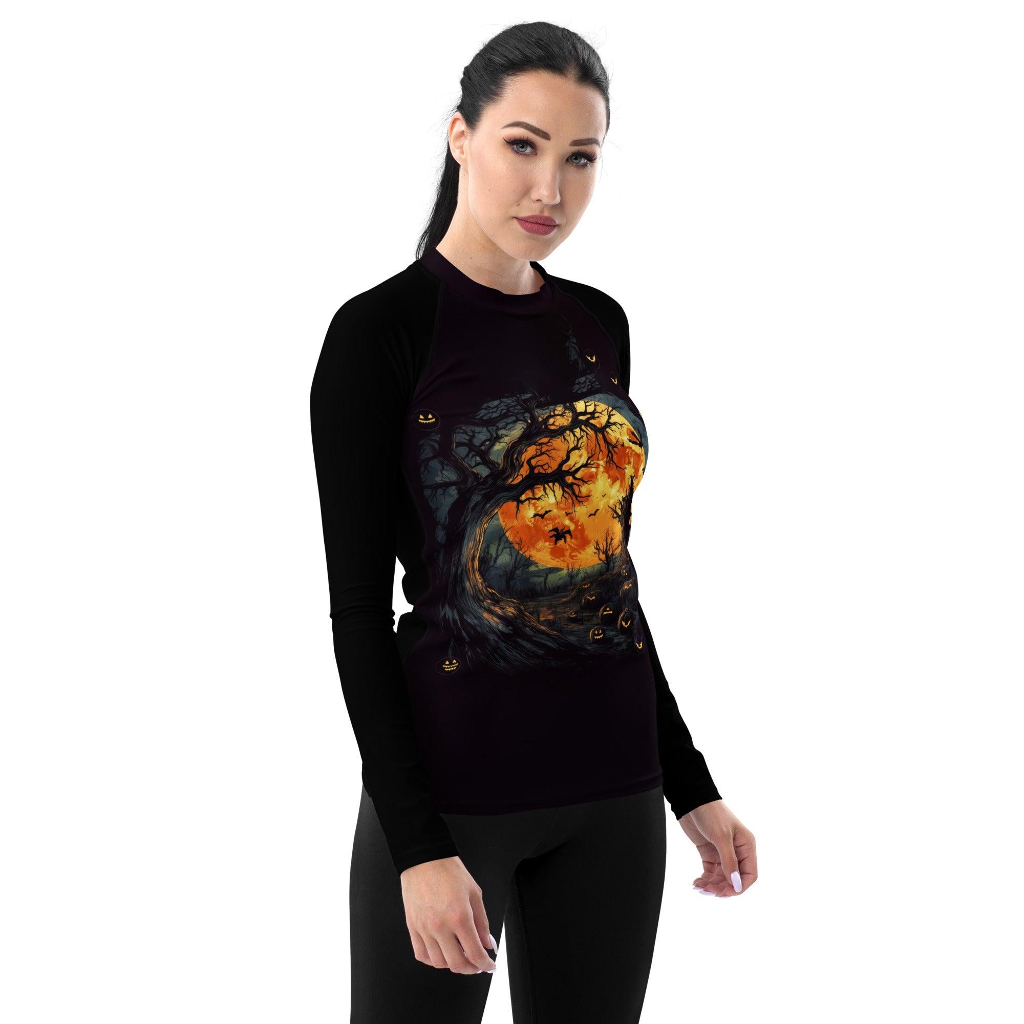 Witchy Elegance Halloween Women's Rash Guard - Beyond T-shirts