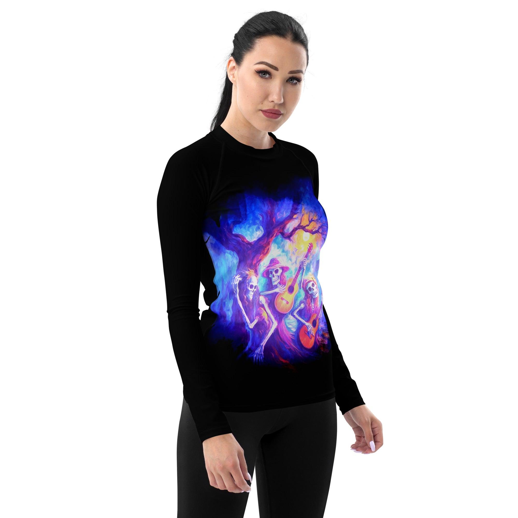 Moonlit Bats Halloween Women's Rash Guard - Beyond T-shirts