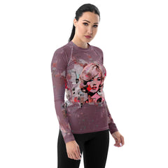 Vintage Vinyl Grooves Women's All-Over Print Rash Guards - Beyond T-shirts