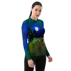 Full Moon Frights Halloween Women's Rash Guard - Beyond T-shirts