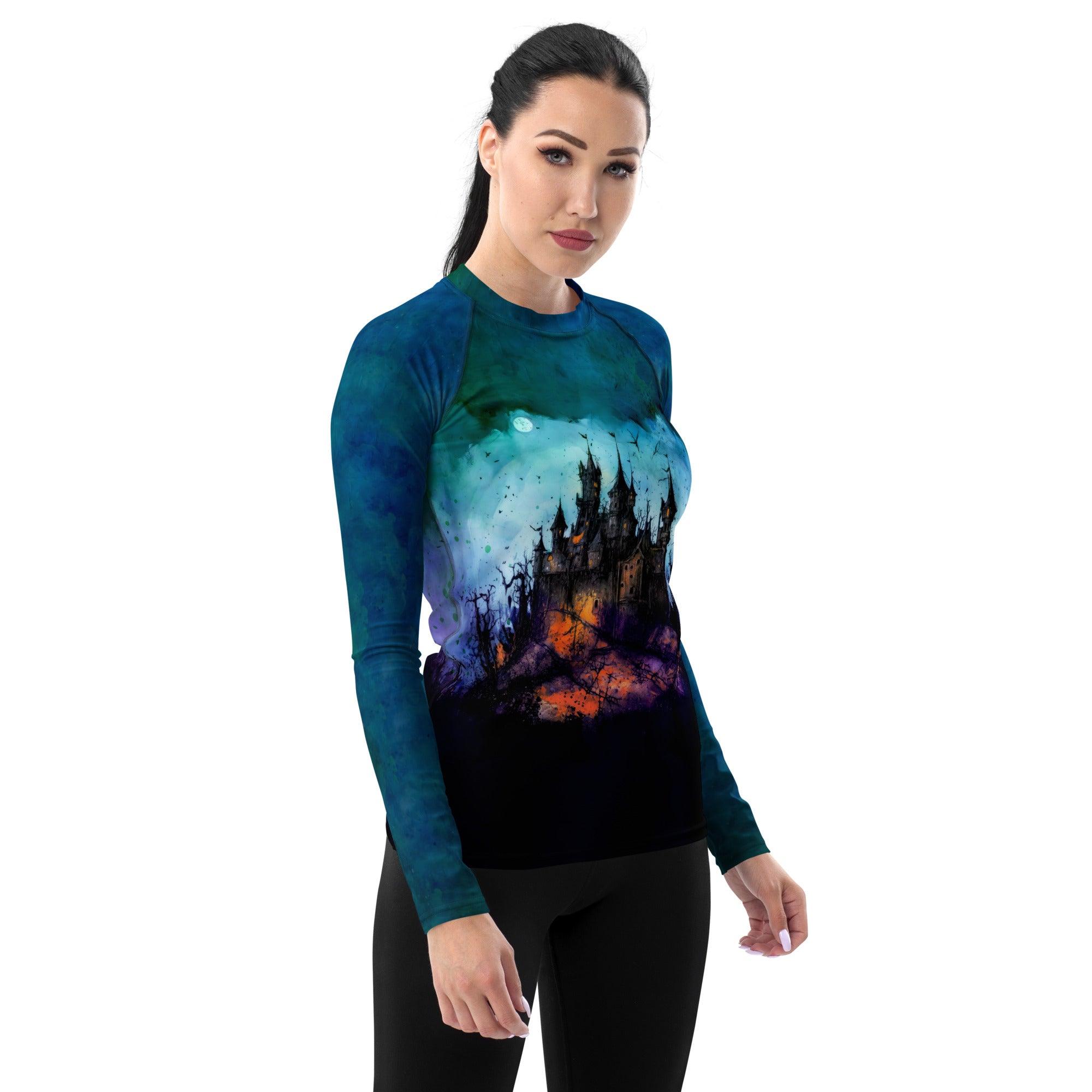 Spiders And Skeletons All-Over Print Women's Rash Guard - Beyond T-shirts