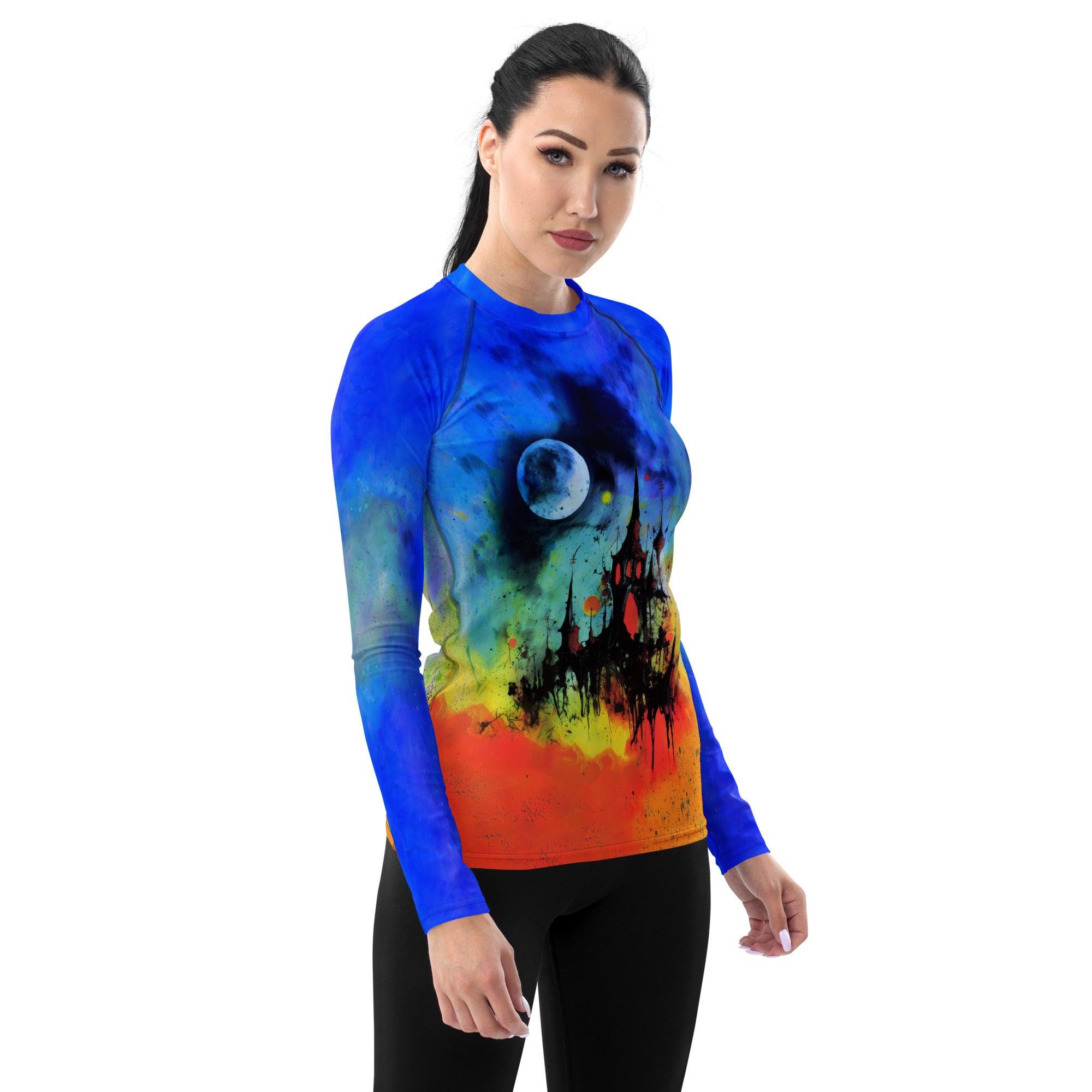 Halloween Haunted House Women's Rash Guard - Beyond T-shirts