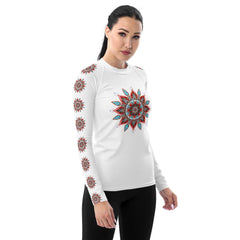 Ocean Breeze Mandala Women's Rash Guard - Beyond T-shirts