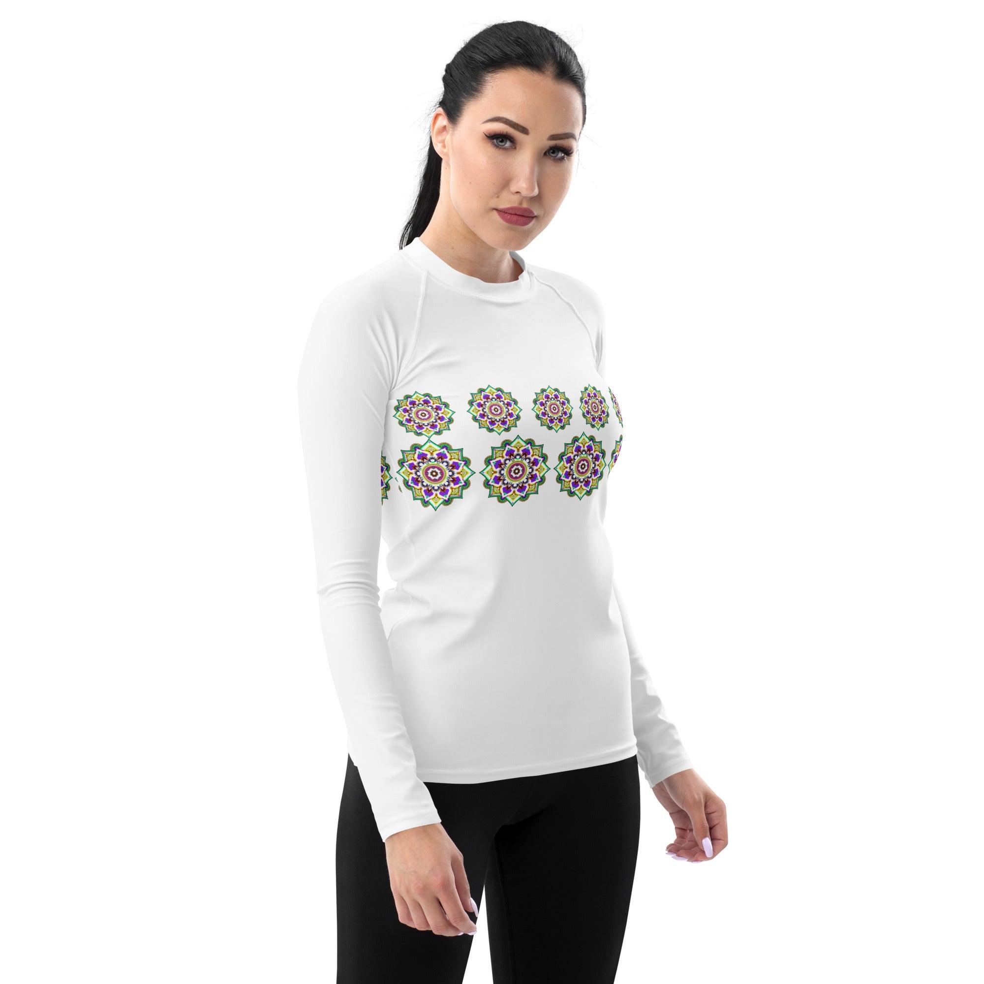 Zen Lotus Mandala Women's Rash Guard - Beyond T-shirts