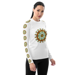 Ocean Breeze Mandala Women's Rash Guard - Beyond T-shirts