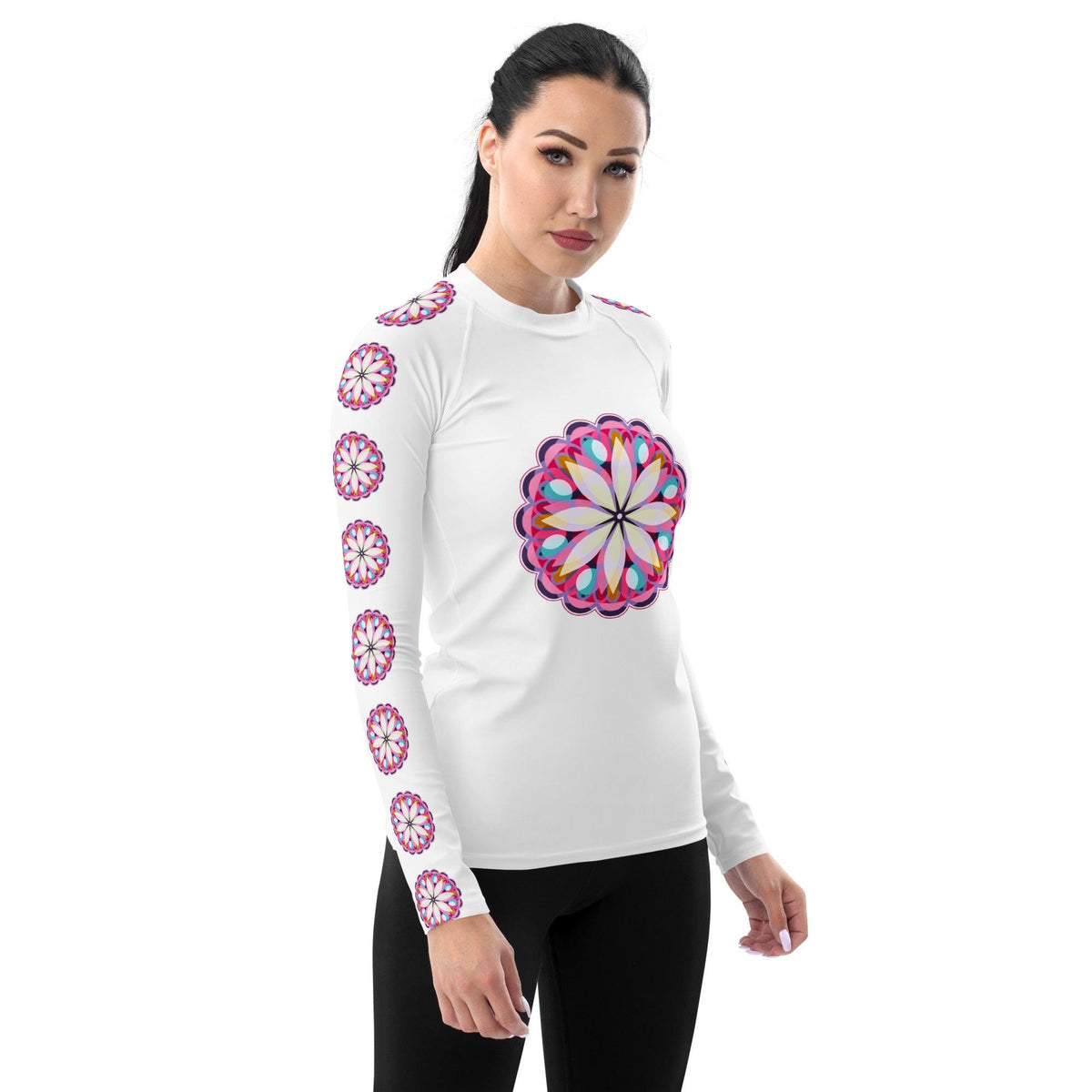 Vibrant Energy Mandala Women's Rash Guard - Beyond T-shirts