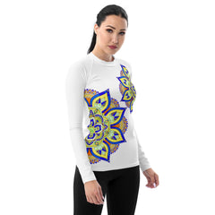 Serene Lotus Mandala Women's Rash Guard - Beyond T-shirts