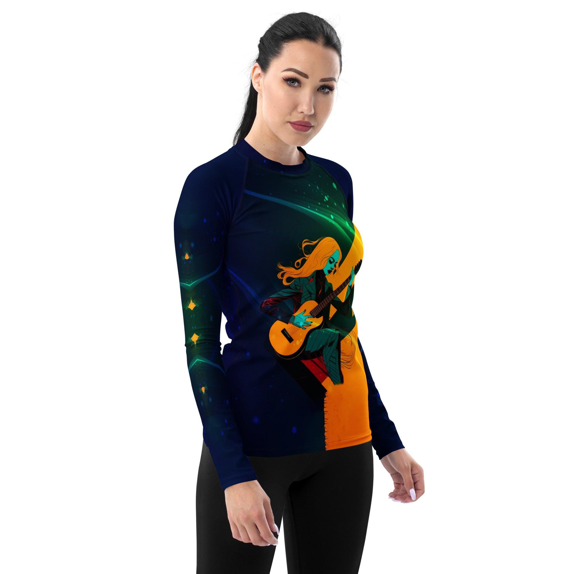 Groovy Melodies All-Over Print Women's Rash Guard - Beyond T-shirts