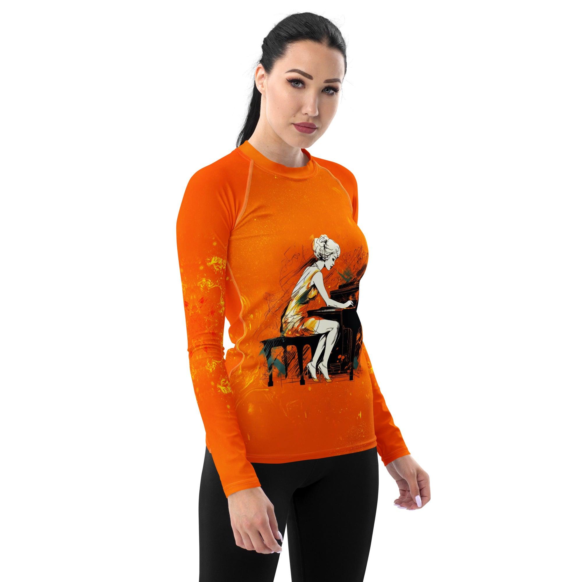 Acoustic Serenity All-Over Print Women's Rash Guard - Beyond T-shirts