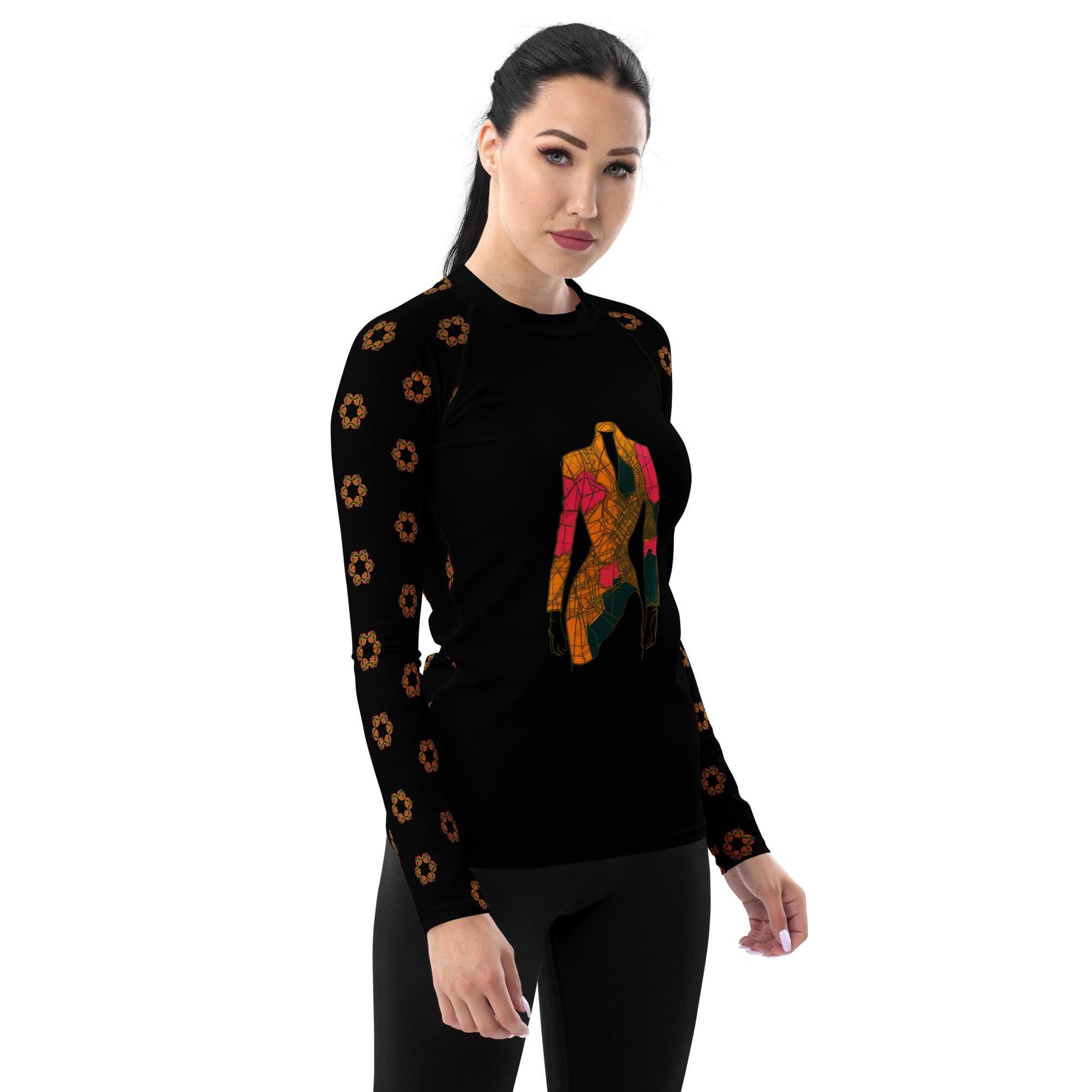 Artistic Elegance All-Over Print Women's Rash Guard - Beyond T-shirts