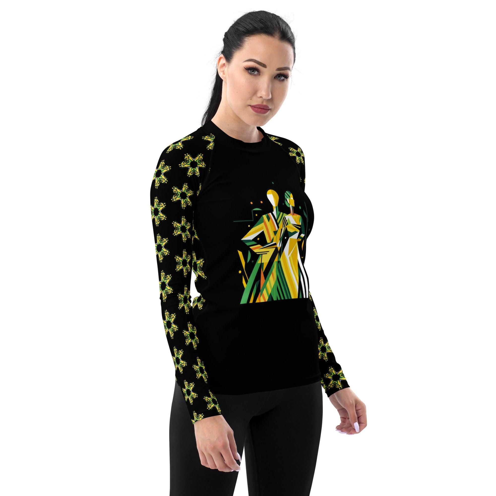 Contemporary Canvas All-Over Print Women's Rash Guard - Beyond T-shirts