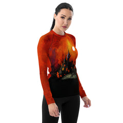 Ghosts and Ghouls All-Over Print Women's Rash Guard - Beyond T-shirts