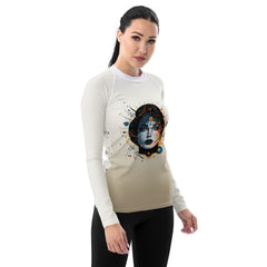 Elegance in Abstraction: Abstract Women Painting Rash Guard - Beyond T-shirts