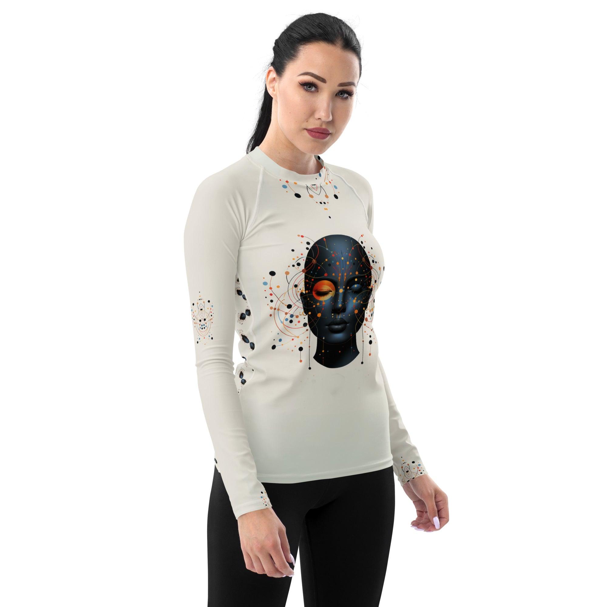 Empowerment in Abstraction: Women's Art Rash Guard - Beyond T-shirts