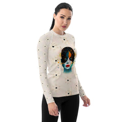 Empowering Expressions: Abstract Women Painting Rash Guard - Beyond T-shirts