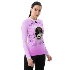 Elegance in Abstraction: Women's Art Rash Guard - Beyond T-shirts