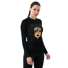 Elegance in Abstraction: Women's Rash Guard - Beyond T-shirts