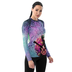 Tuneful Turtle Tapestry Women's Rash Guard