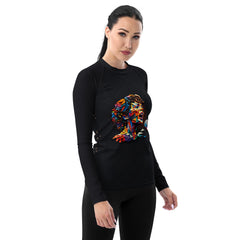 Tidal Tunes All-Over Print Women's Rash Guard