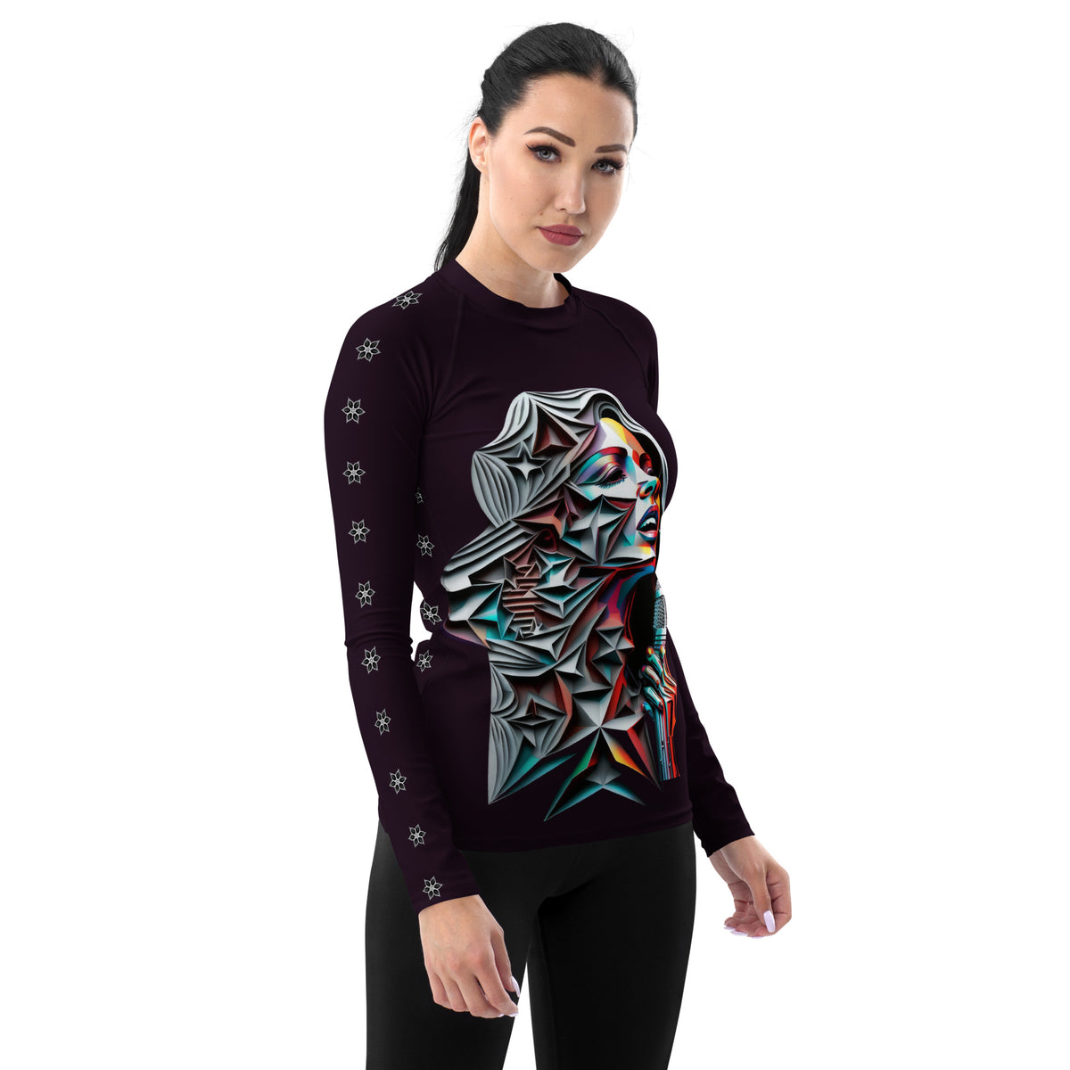 Singing Elegance All-Over Print Women's Rash Guard