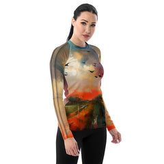 Coastal Breeze Escape All-Over Print Women's Rash Guard