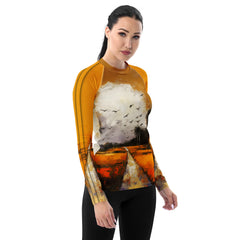 Serene Lakeside Landscape Women's Rash Guard