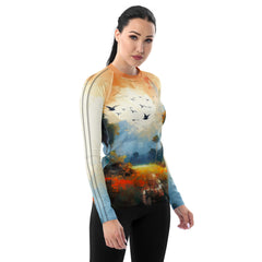 Coastal Sunrise Landscape Women's Rash Guard