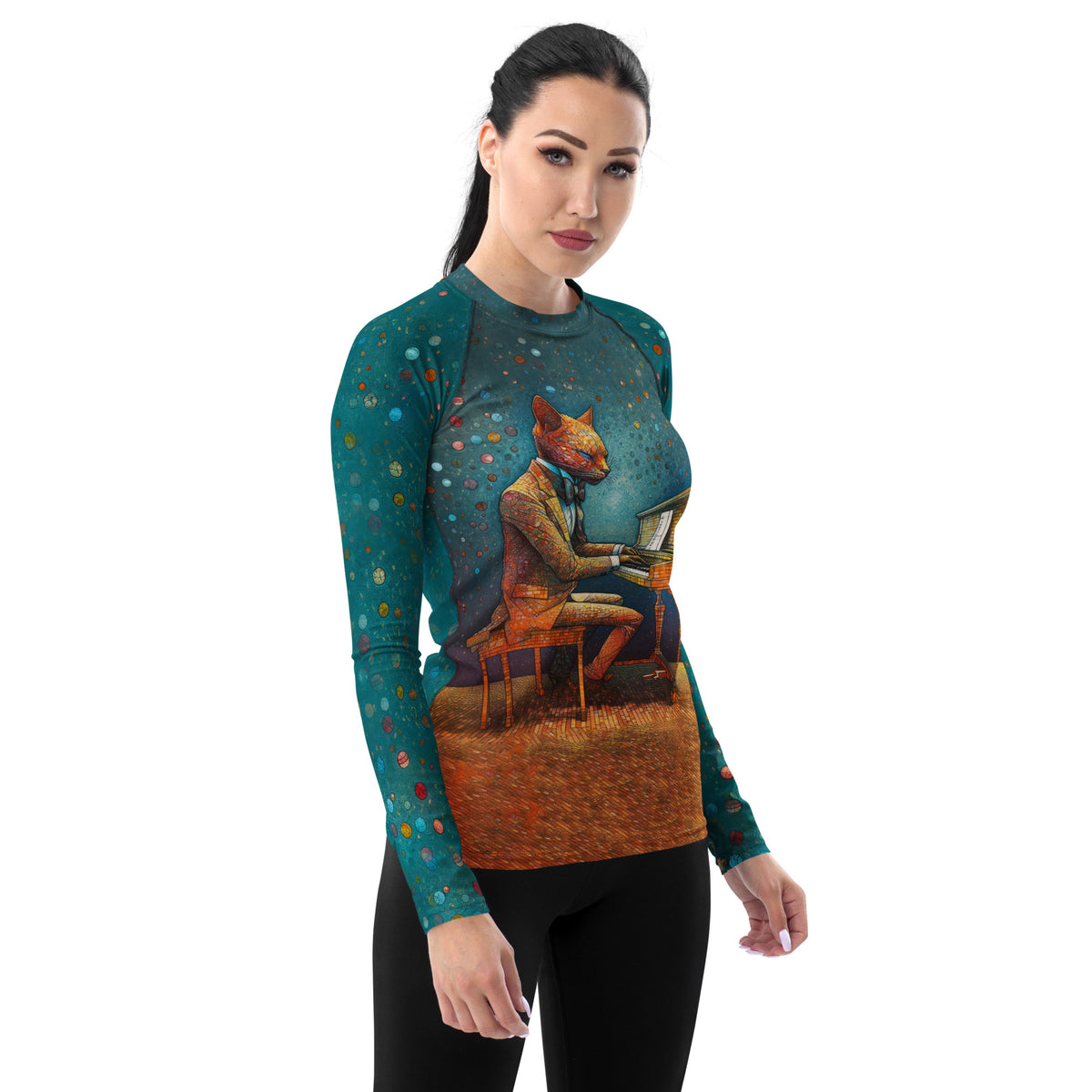 Cat Couture All-Over Print Women's Rash Guard