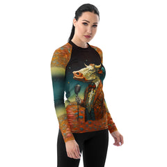 Graceful Goat All-Over Print Women's Rash Guard