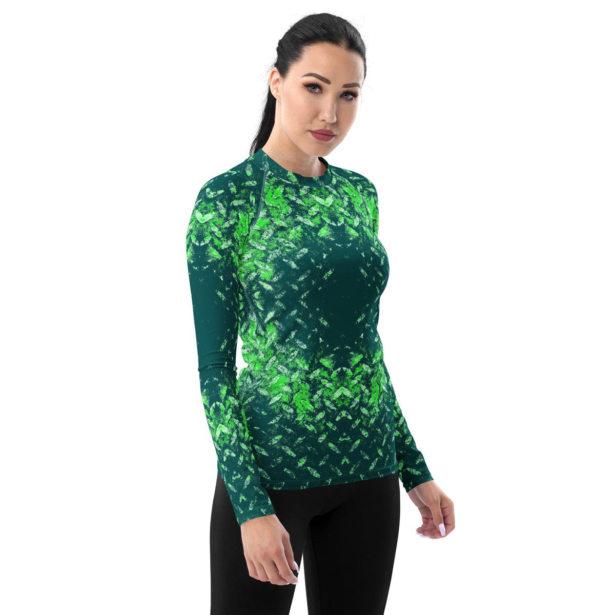 Honeycomb Hurdle Texture Women's Rash Guard