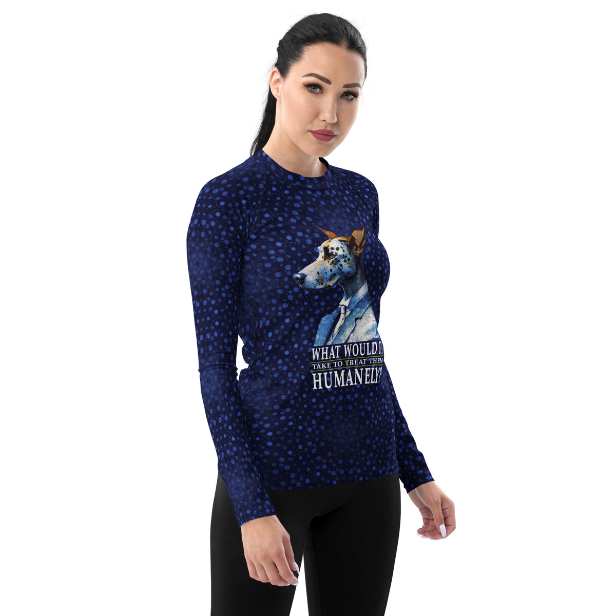 Dapper Deer Gentlewoman All-Over Print Women's Rash Guard