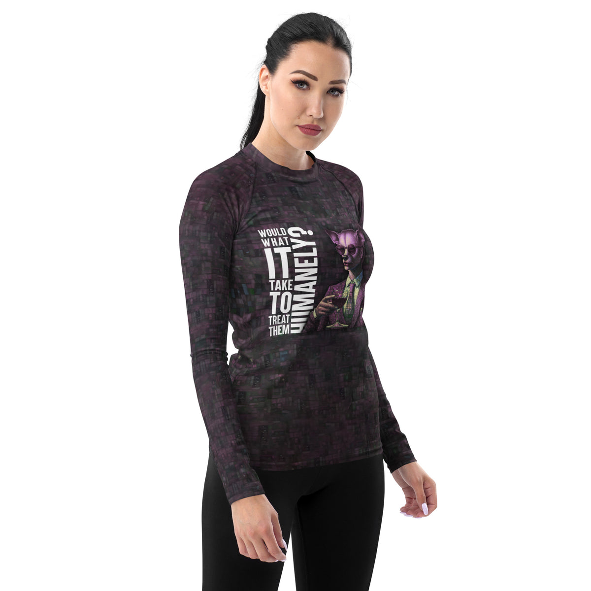 Whimsical Whale Dancer All-Over Print Women's Rash Guard