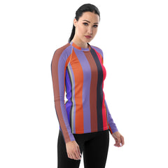 Fiesta Fiesta Colorful Stripe All-Over Print Women's Rash Guard