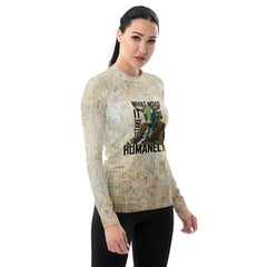 Stylish Zebra Pattern Rash Guard for women - front view