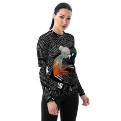 Stylish Women's Rash Guard Featuring Unique Kaleidoscope Artwork