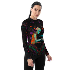 Protective and Trendy Dynamic Doodle Rash Guard for Women - Beachwear