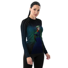 Active woman in Aurora Cascade Rash Guard swimming