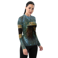 Ocean Odyssey Rash Guard with vibrant ocean-themed print.