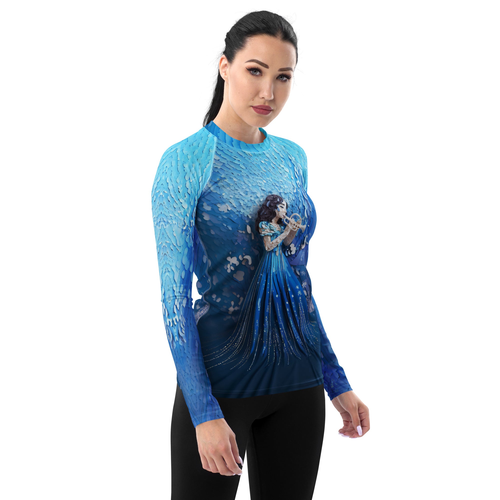 Mystic Mandala Pattern on Women's Rash Guard.