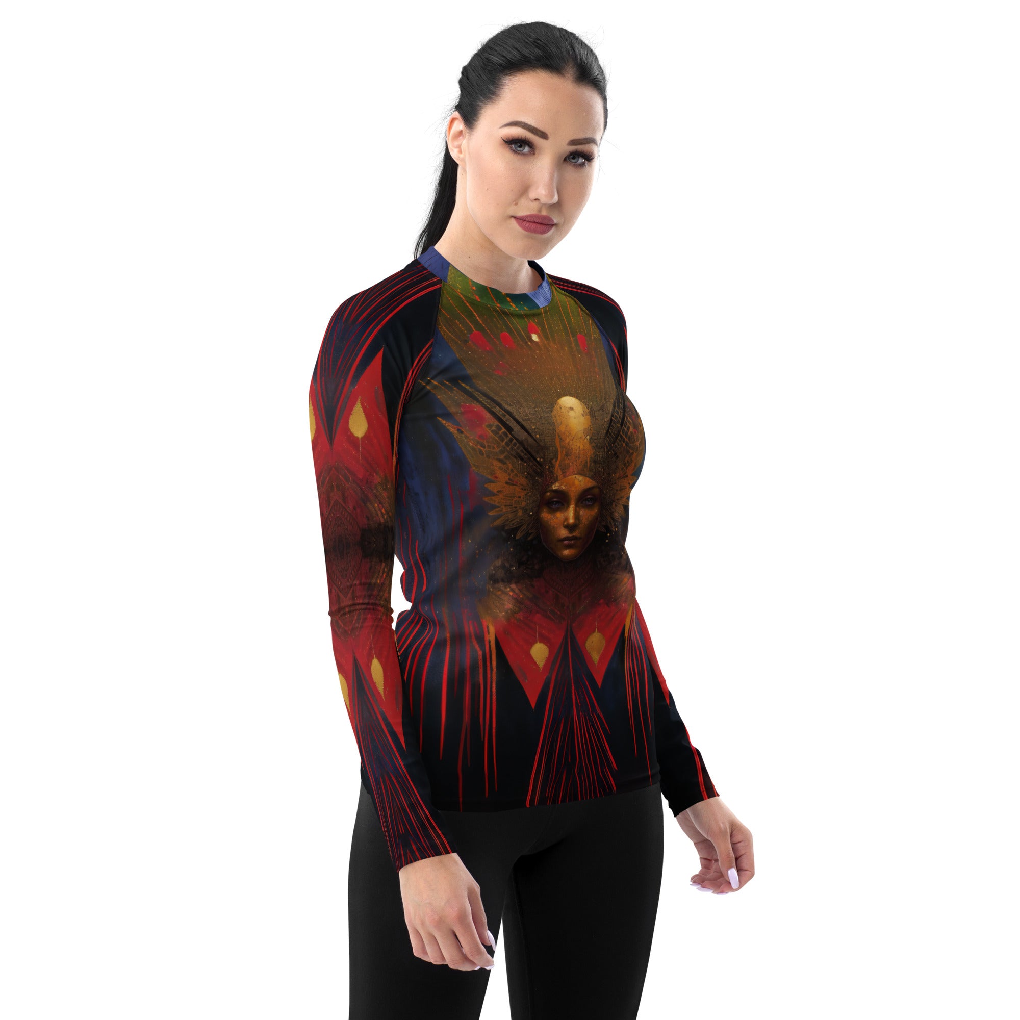 Stylish and sporty Futuristic Flair rash guard for women