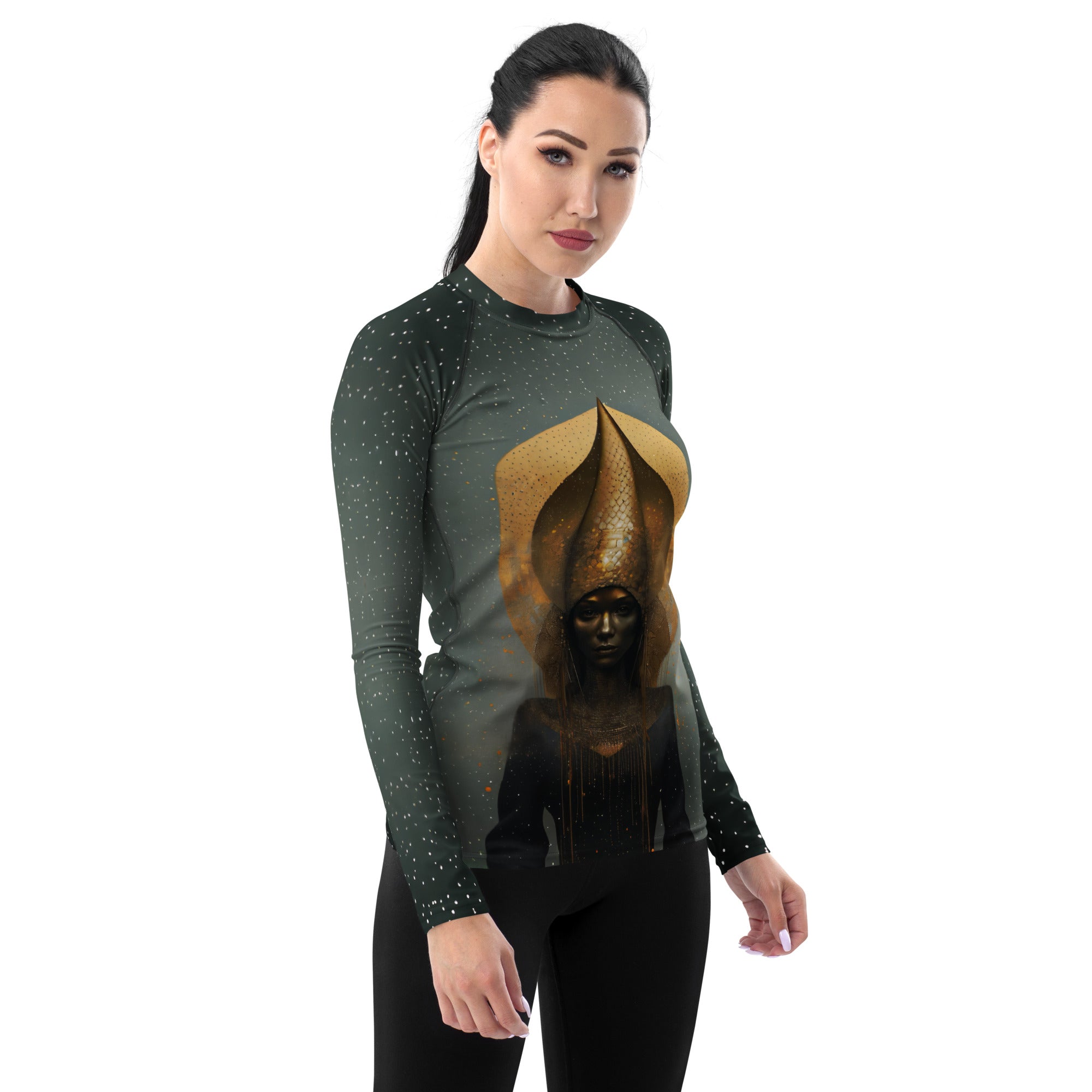 Fashionable women's rash guard for swimming and sports