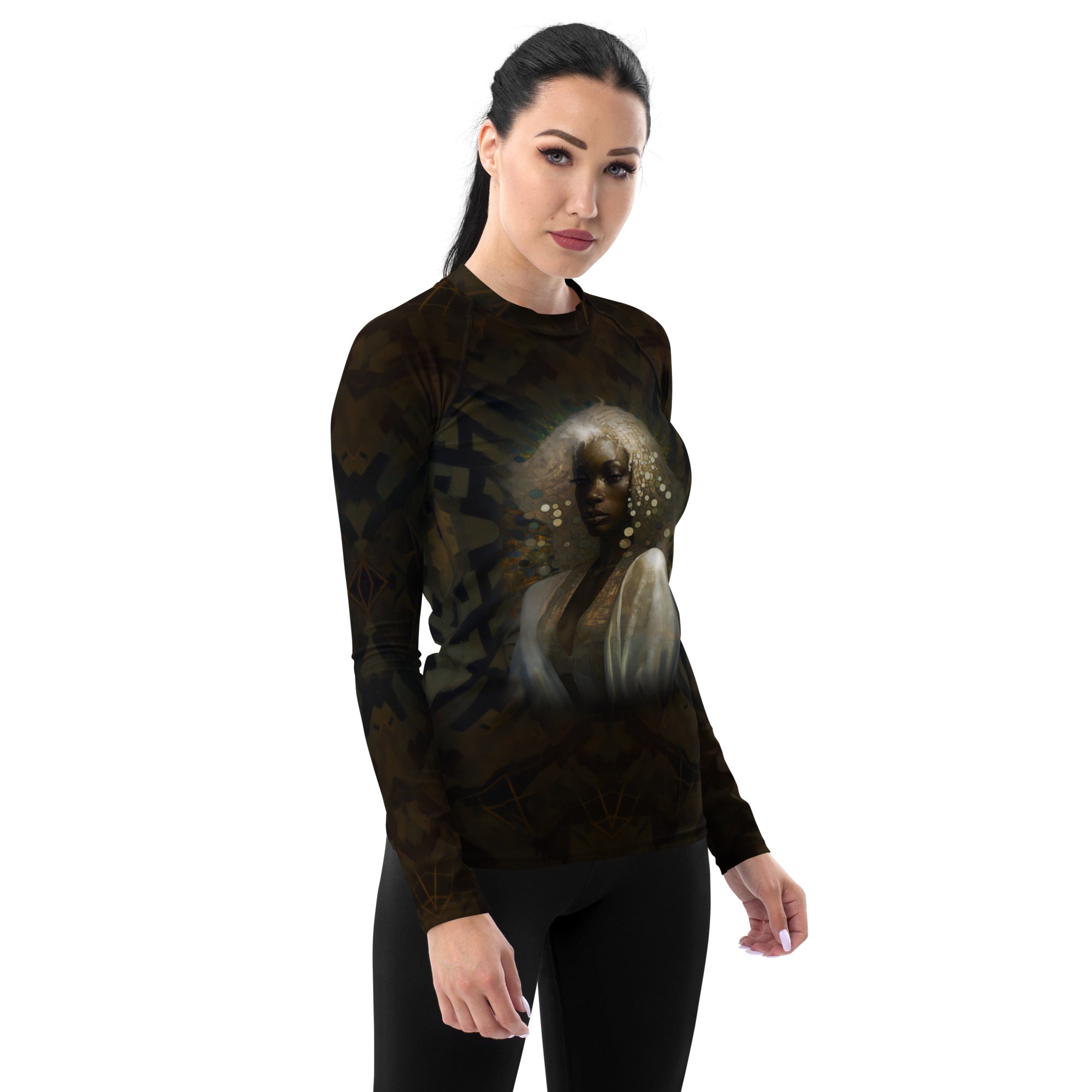 Protective and fashionable Women's Rash Guard with forest print