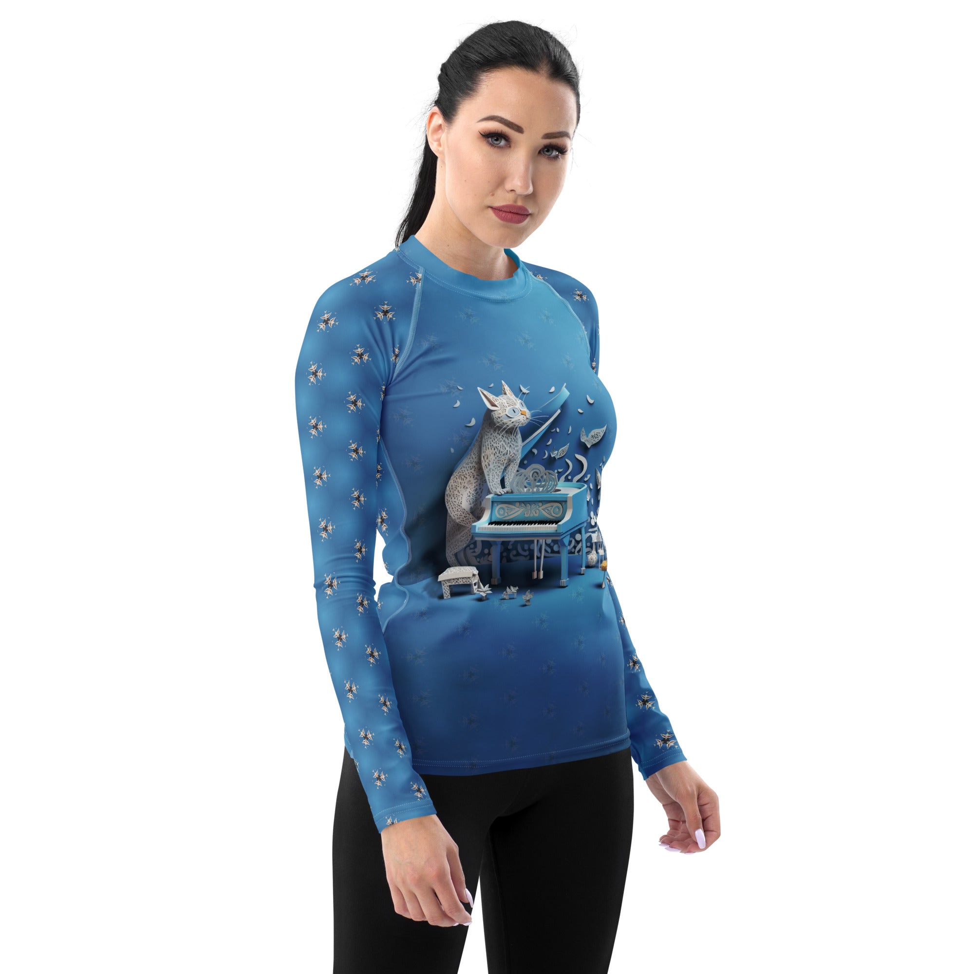 Comfort fit Geometric Jungle rash guard for women.