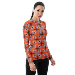 Vibrant and stylish safari adventure rash guard for women