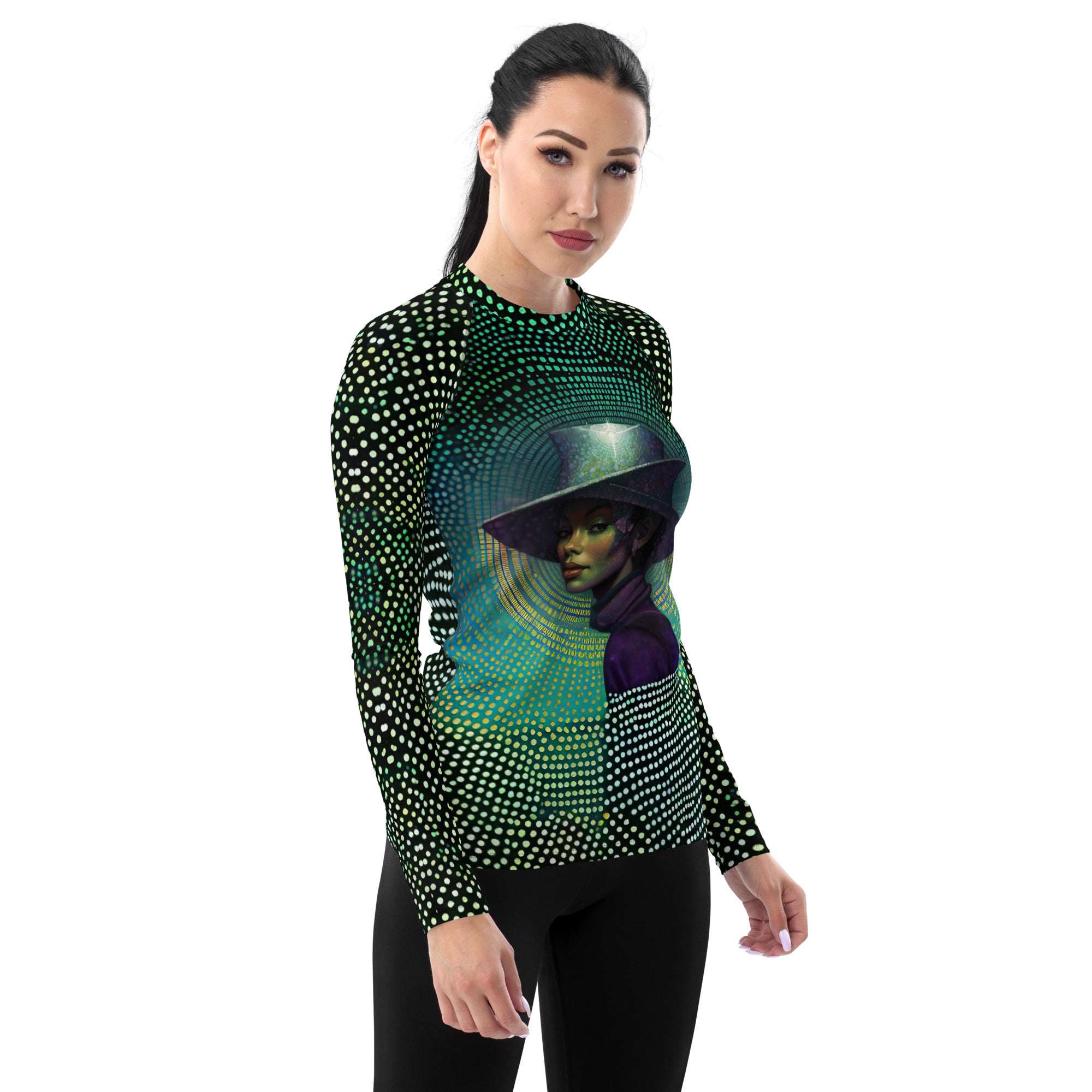 Fashion-forward protective women's rash guard