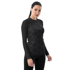 Stylish Monochrome Waves rash guard for water sports